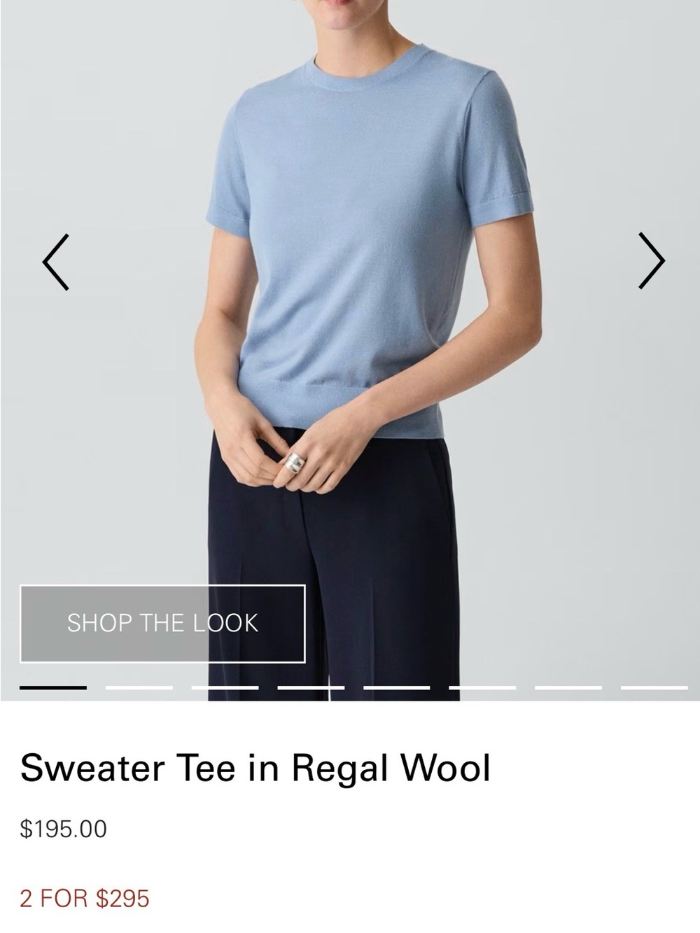 Theory Light Blue Short-Sleeve Crewneck Shirt